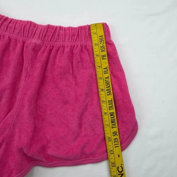 PINK Victoria’s Secret Terry Cloth Lounge Shorts Pink Logo Elastic Waist Size M - Picture 9 of 13